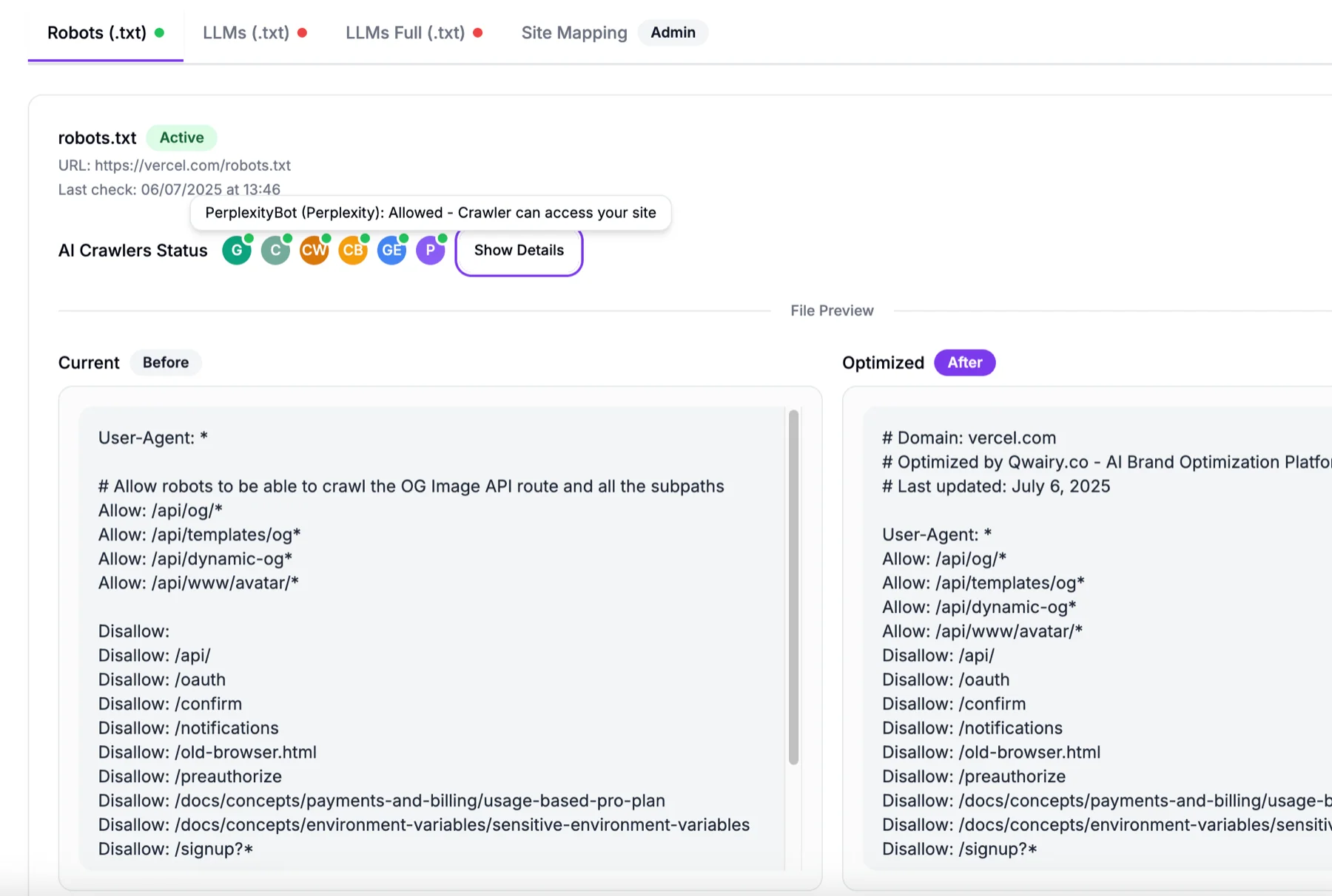 Technical Analysis interface