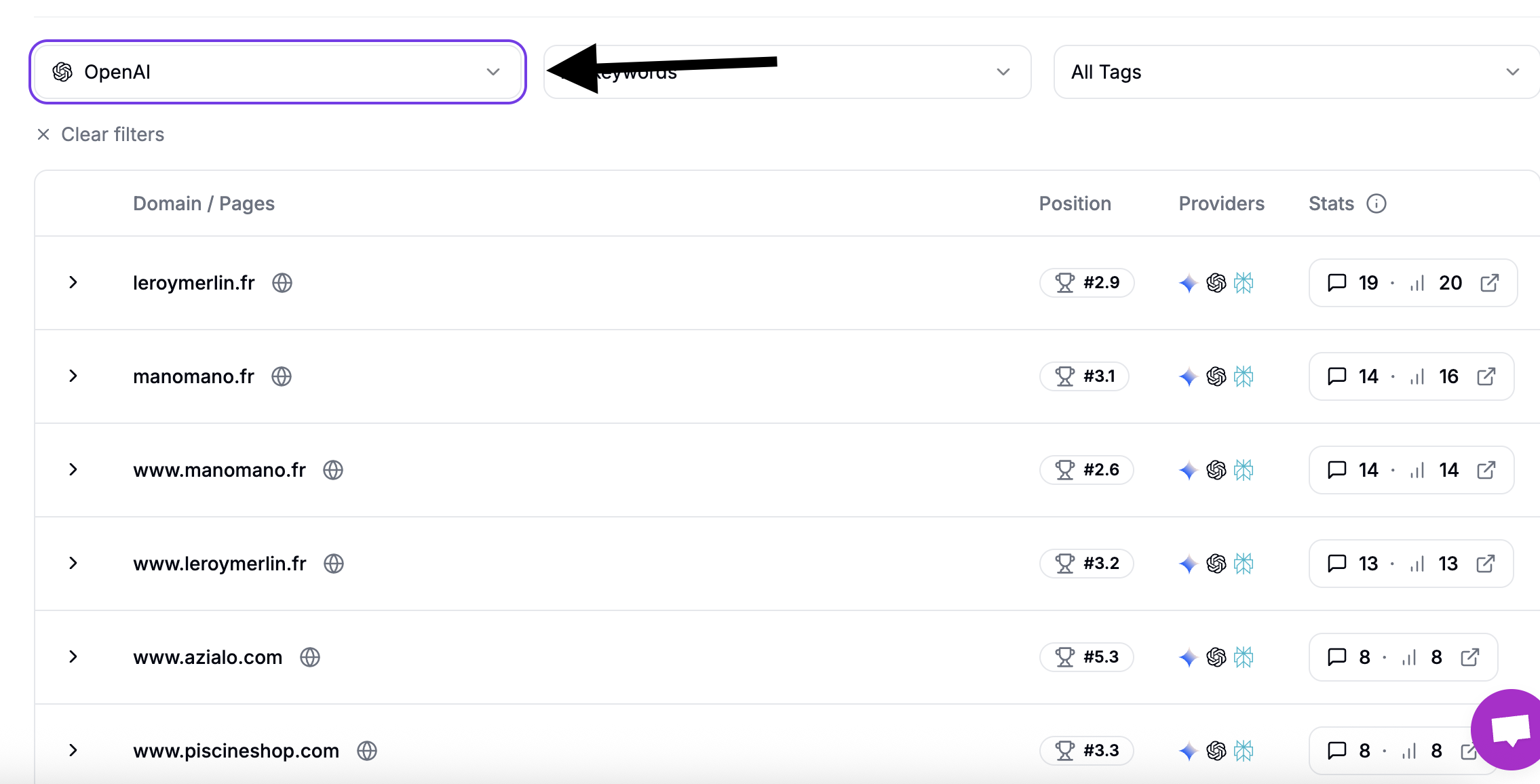 Filter Qwairy Sources